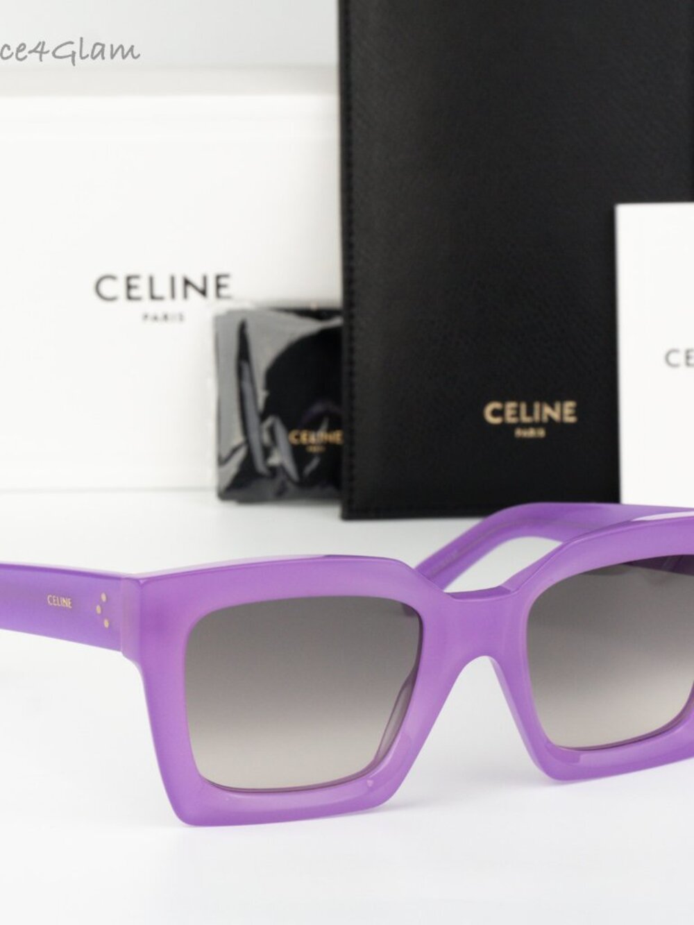 Celine Women Sunglasses Lilac Brown Gradient Square CL40130I 78F NEW AUTHENTIC
